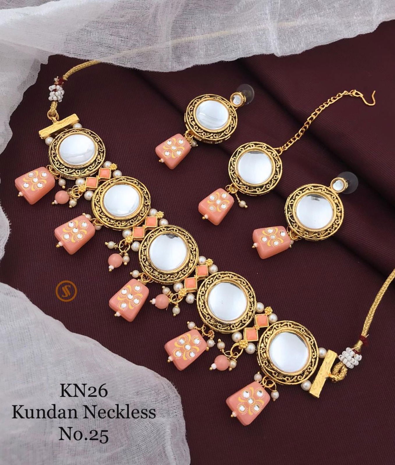 KN26 Kundan Necklace Designer Kundan Set Wholesale Price In Surat
